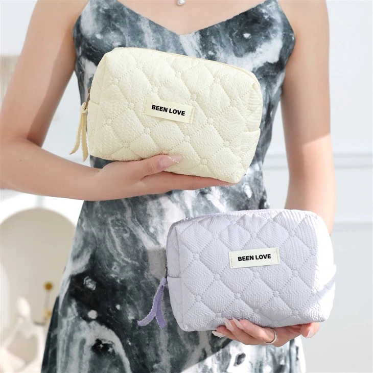 Cotton Quilted Makeup Bag