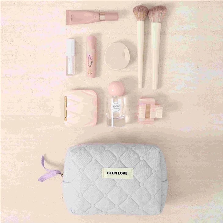 Cotton Quilted Makeup Bag