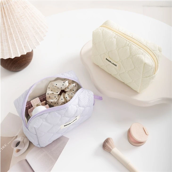 Cotton Quilted Makeup Bag