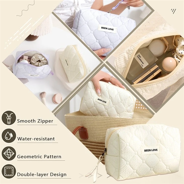 Cotton Quilted Makeup Bag