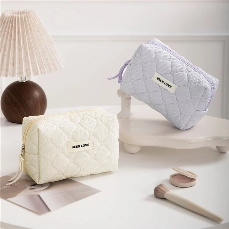 Cotton Quilted Makeup Bag