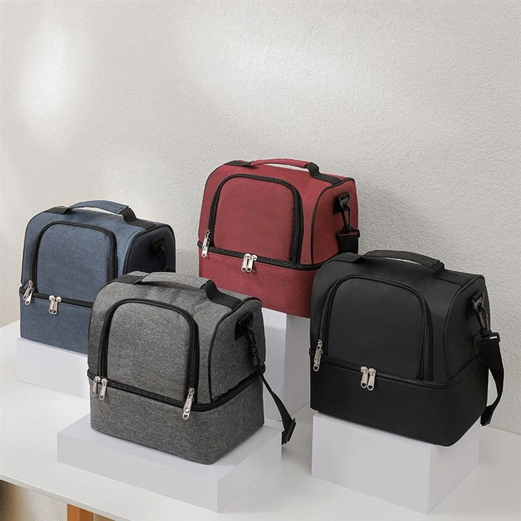 Double Layer Portable Lunch Insulated Bag