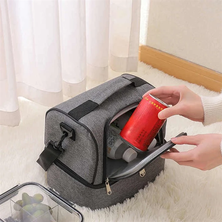 Double Layer Portable Lunch Insulated Bag