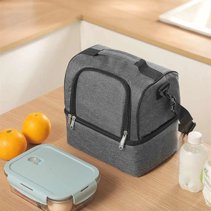 Double Layer Portable Lunch Insulated Bag