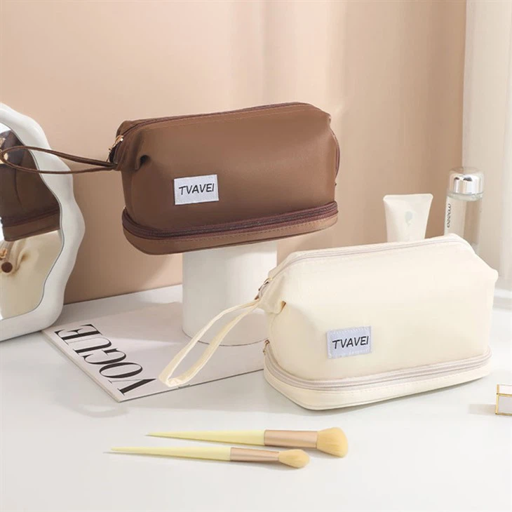 Portable Girls Two Layer Makeup Bag
