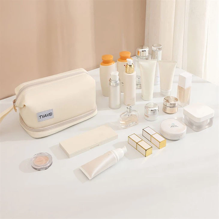 Portable Girls Two Layer Makeup Bag