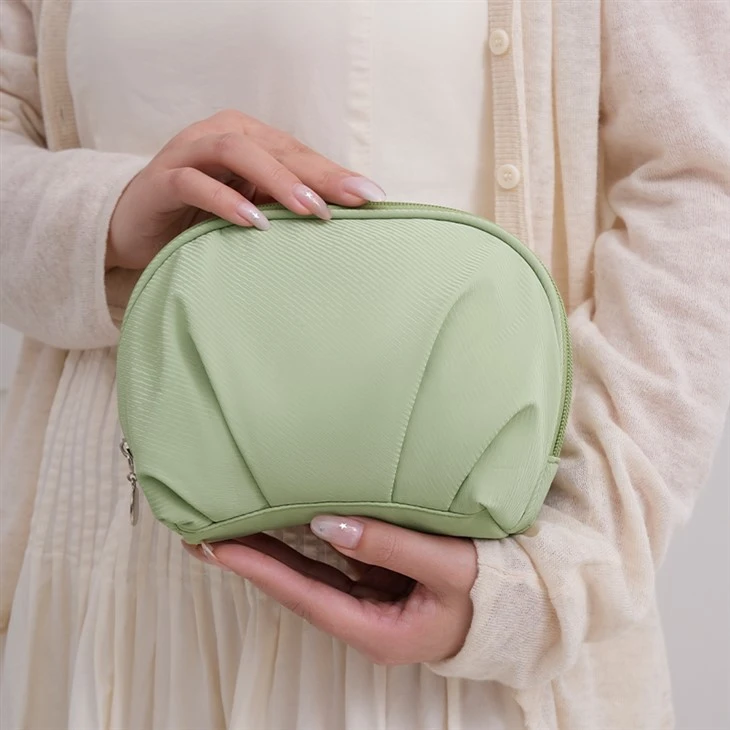 Small Lightweight Waterproof Half Moon Cosmetic Bag