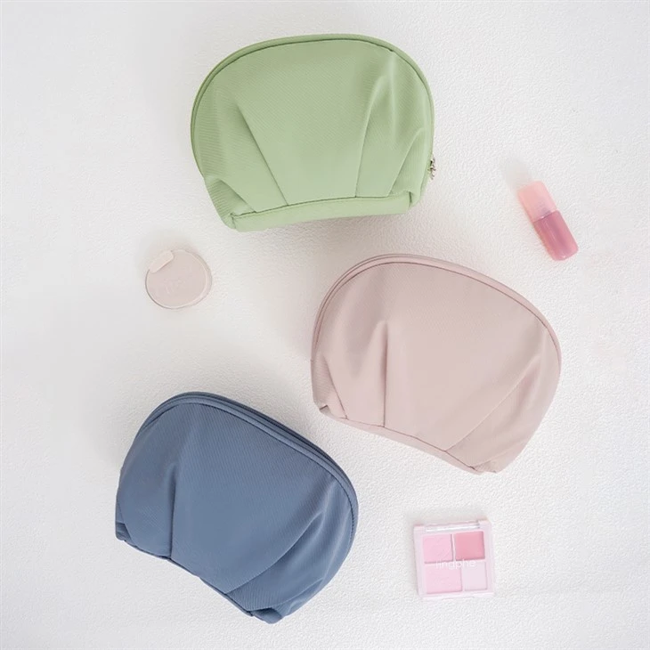 Small Lightweight Waterproof Half Moon Cosmetic Bag