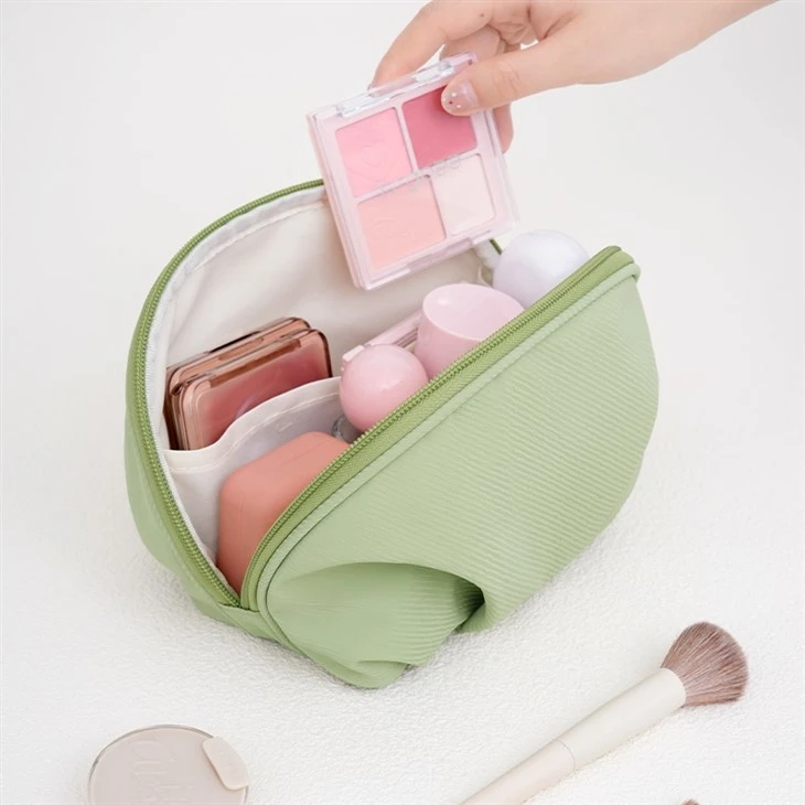 Small Lightweight Waterproof Half Moon Cosmetic Bag