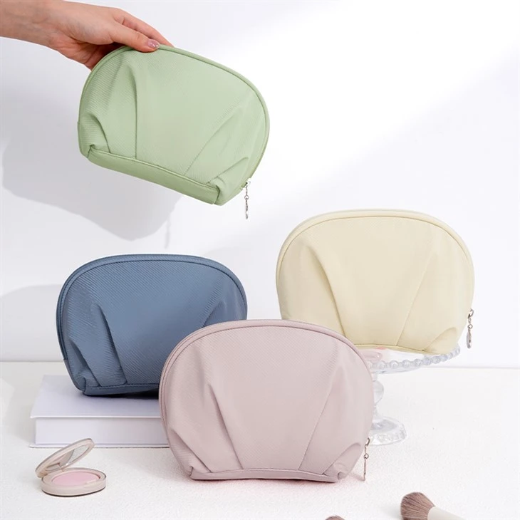 Small Lightweight Waterproof Half Moon Cosmetic Bag