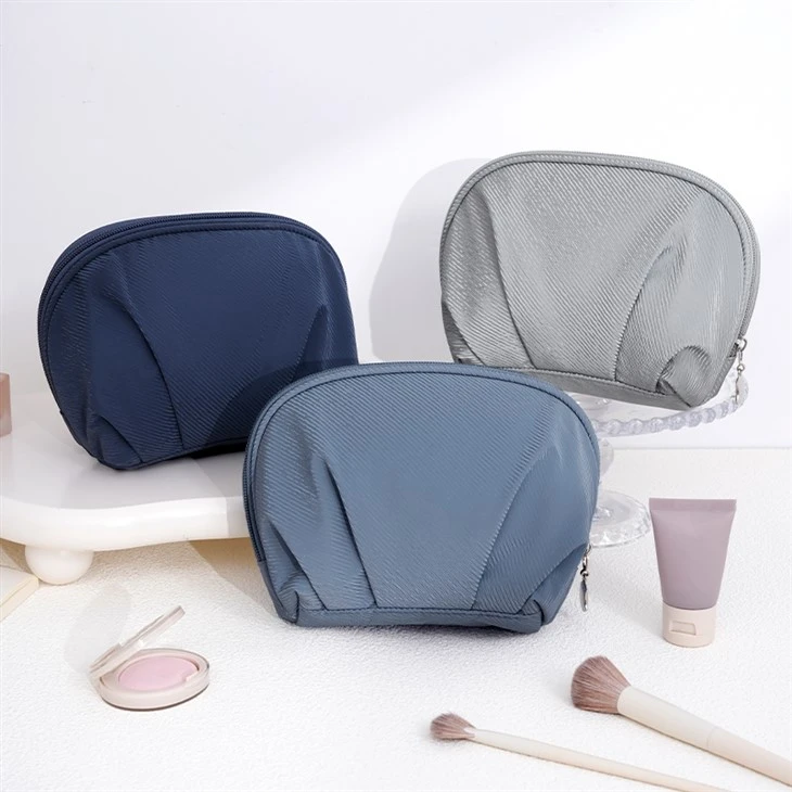 Small Lightweight Waterproof Half Moon Cosmetic Bag
