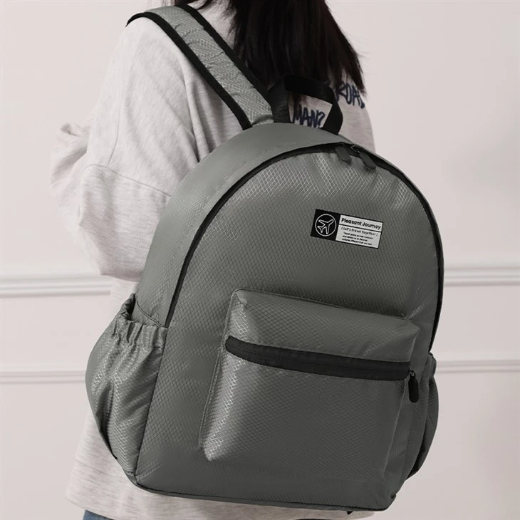 Student foldable travel grey backpack